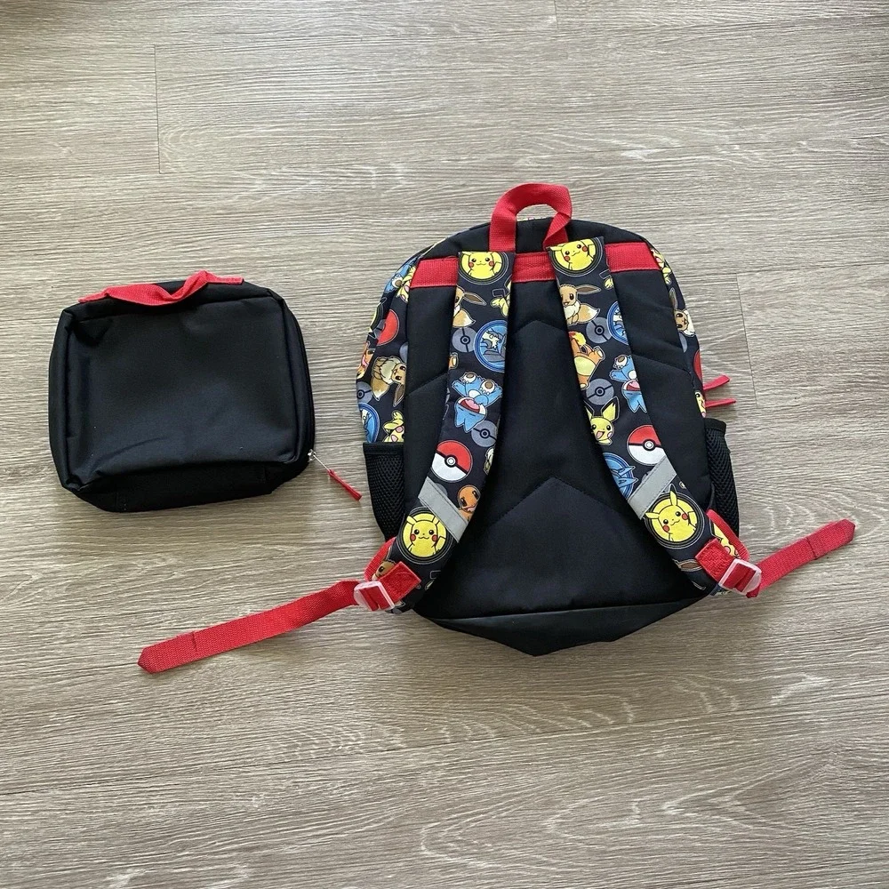 Bioworld Pokemon Backpack & Lunch Box Set School Pikachu Eevee Charmander